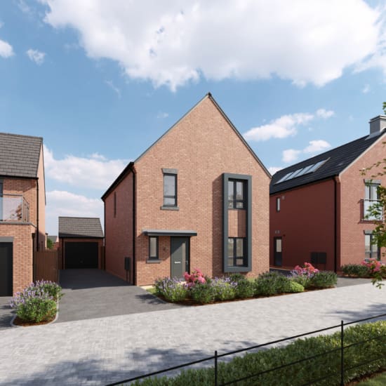 CGI external view of a detached 4 bedroom new build home, the Higham